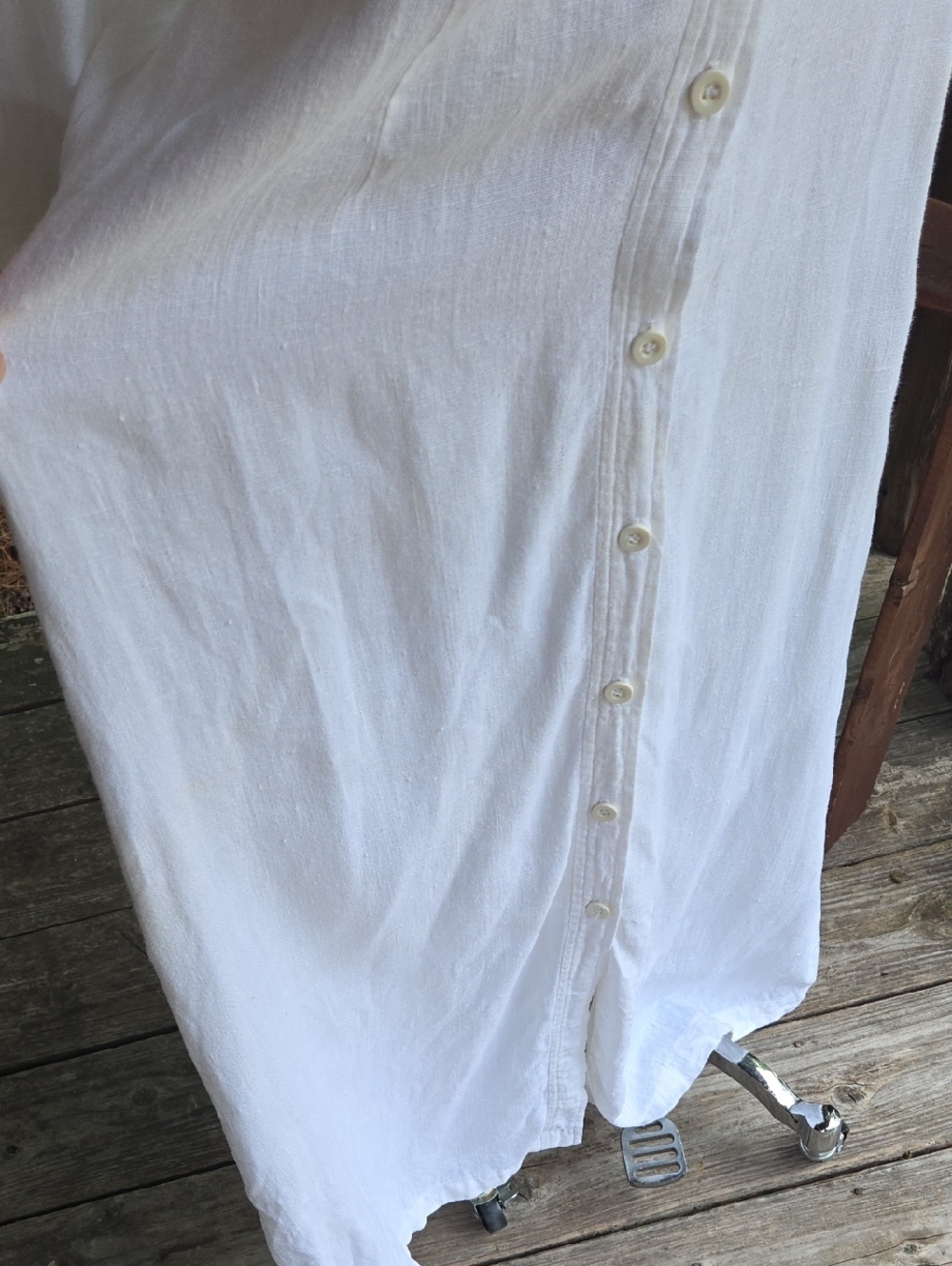 For Joseph Off White Linen Maxi Shirt Dress Size Medium - Picture 3 of 12
